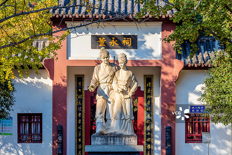中国湖北孝感董永公园董永祠图片素材