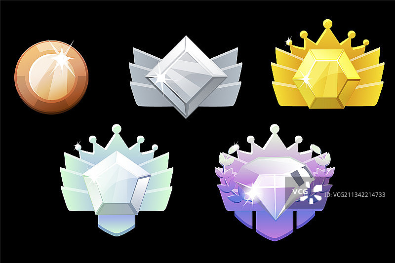 游戏排名奖励金银铂青铜图片素材