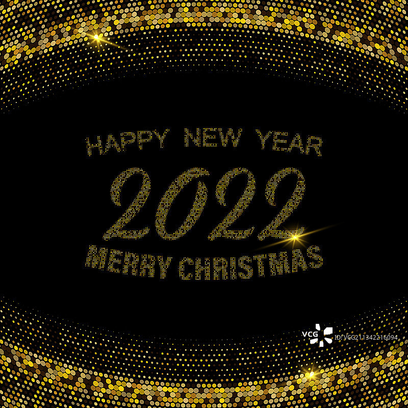 2022新年快乐，圣诞节金色素材图片素材