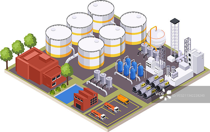 石油加工厂构成图片素材