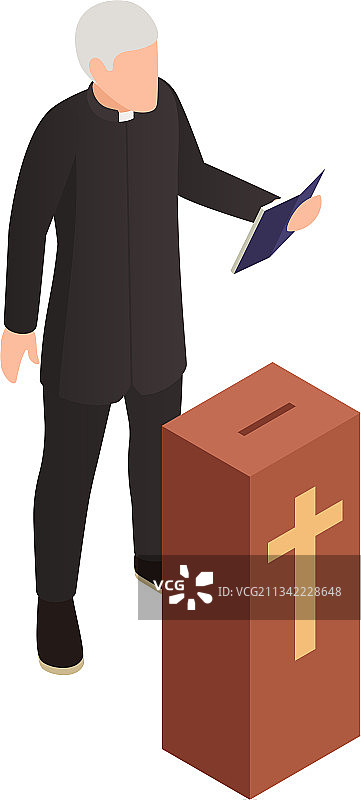 牧师等距图标图片素材