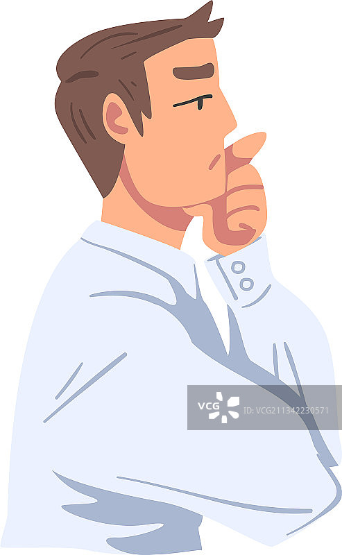 沉思的商务人士肖像图片素材