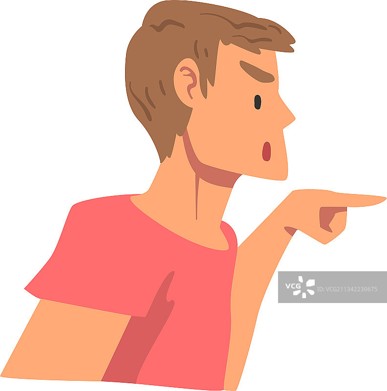 侧面愤怒男人指着图片素材