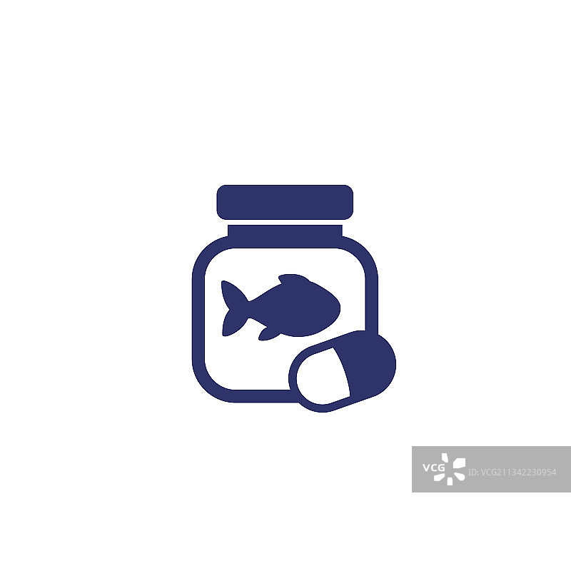 白色背景上的鱼油图标图片素材