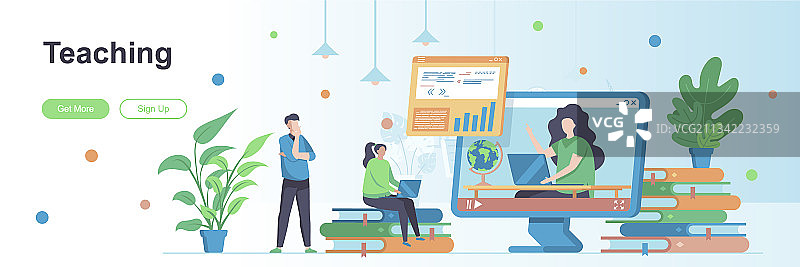 人物教学登录页设计图片素材