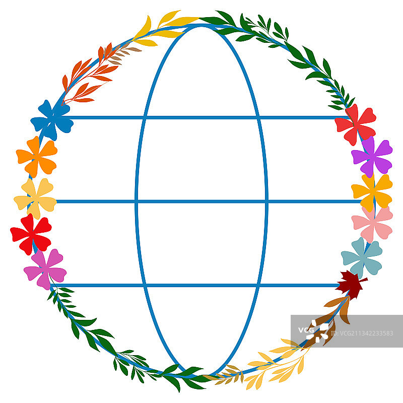 花卉地球仪图片素材