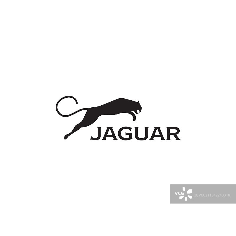 黑色美洲虎奔跑标志设计模板图片素材