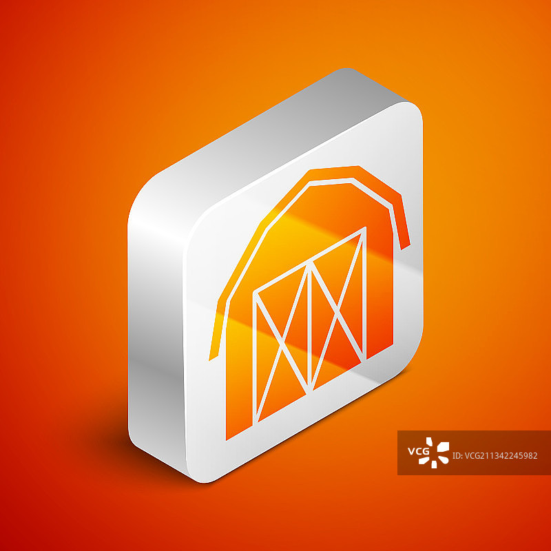 2.5D橙色背景上的农舍图标图片素材