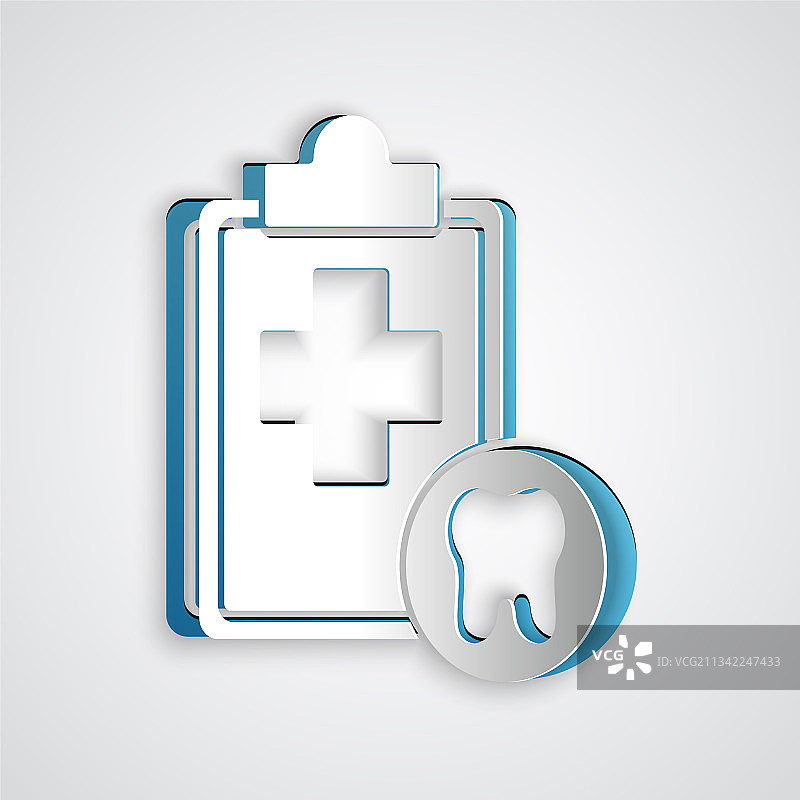 带有牙科卡或患者的剪纸剪贴板图片素材