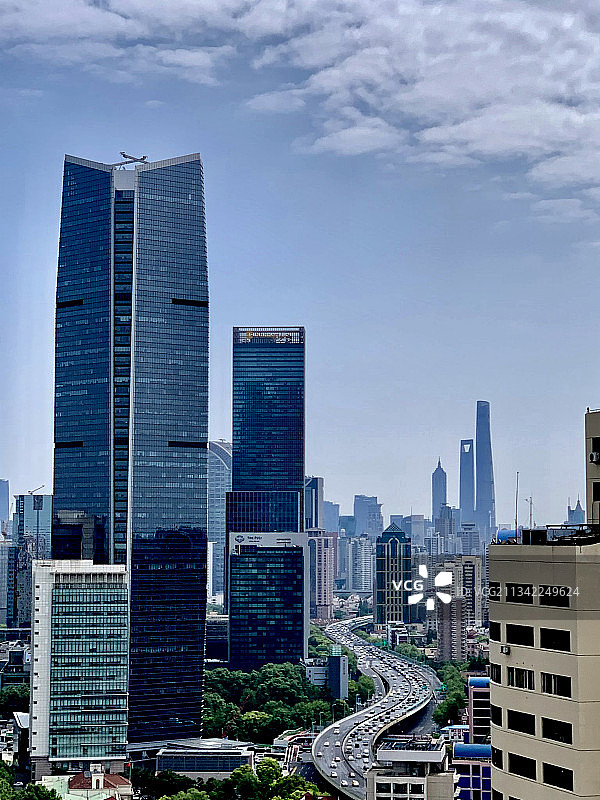 上海延安路高架图片素材