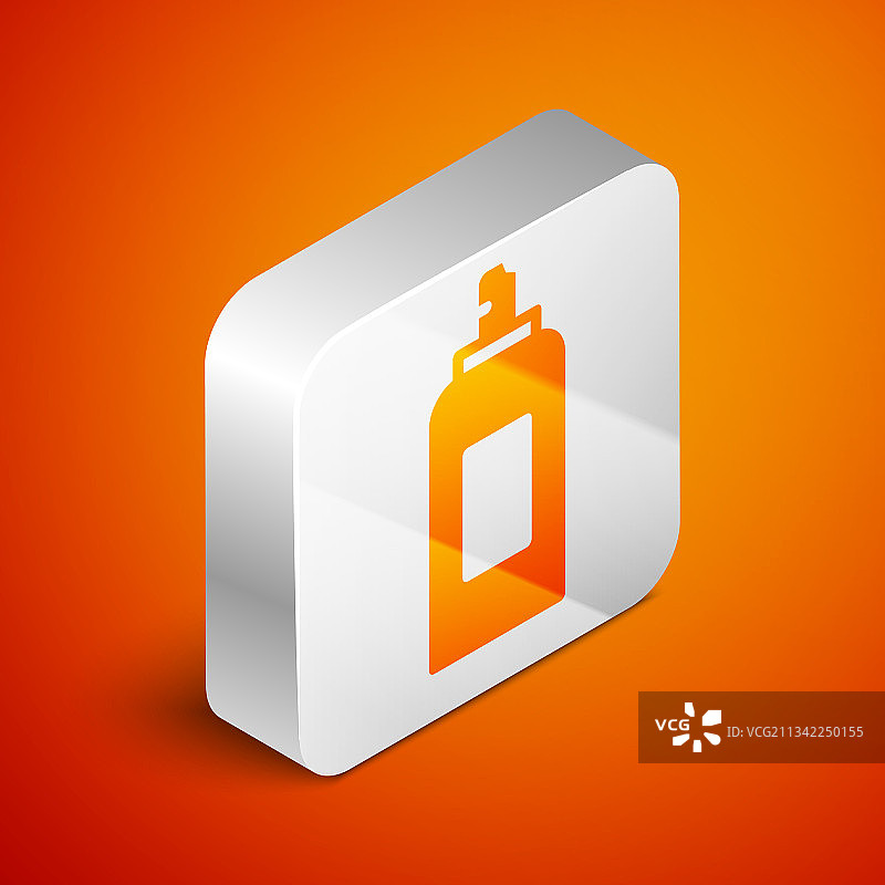 2.5D橙色背景油漆喷雾罐图标图片素材