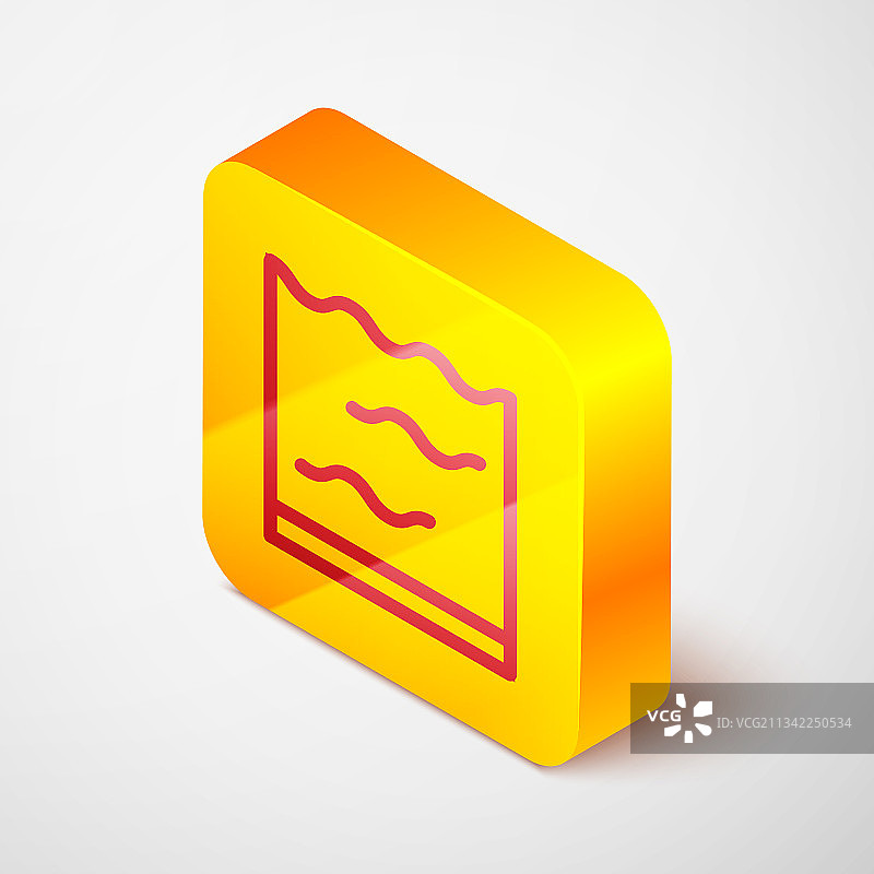 2.5D灰色背景水族箱线条图标图片素材