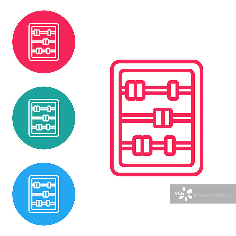 白色背景上的红色算盘图标图片素材