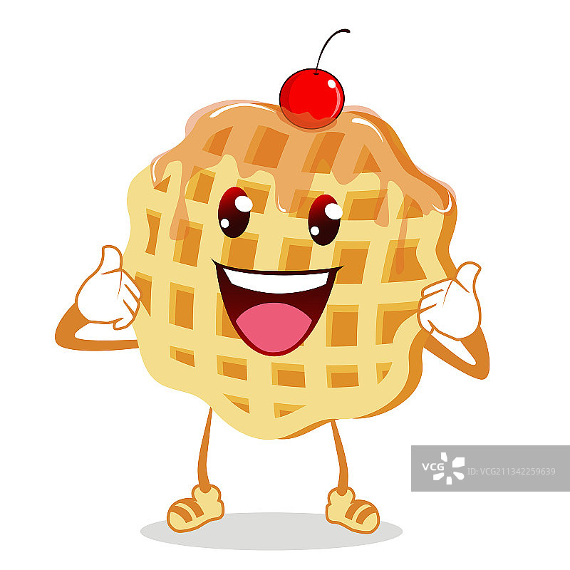 华夫饼卡通吉祥物图片素材
