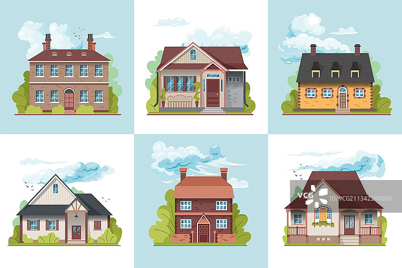 郊区房屋设计概念图片素材