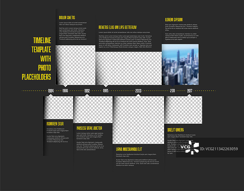 简约深色信息图时间线模板图片素材