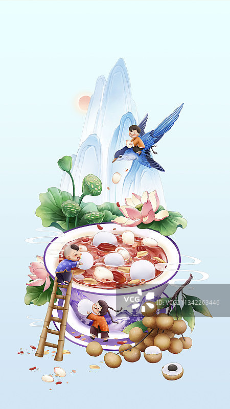 桂圆莲子八宝粥图片素材