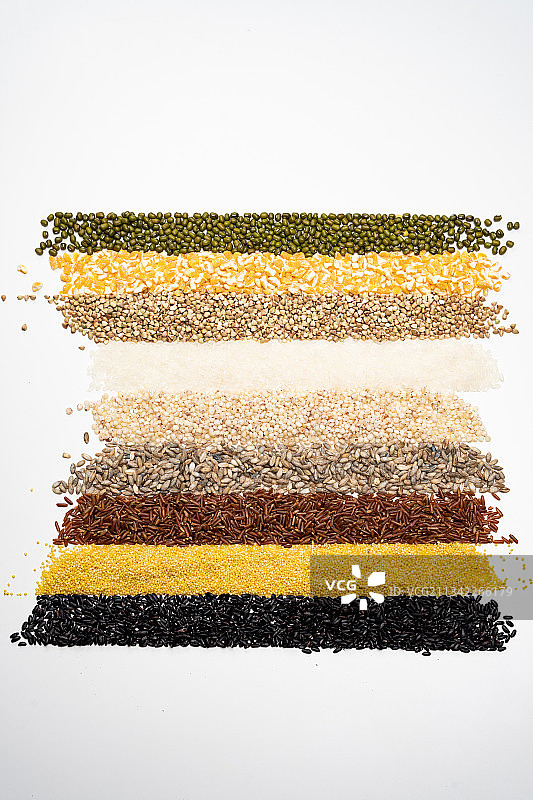 五谷杂粮组合平铺对比展示图片素材