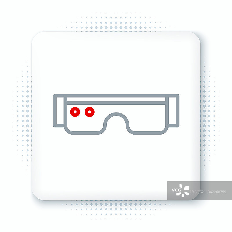 眼镜上的智能眼镜图标线条图片素材