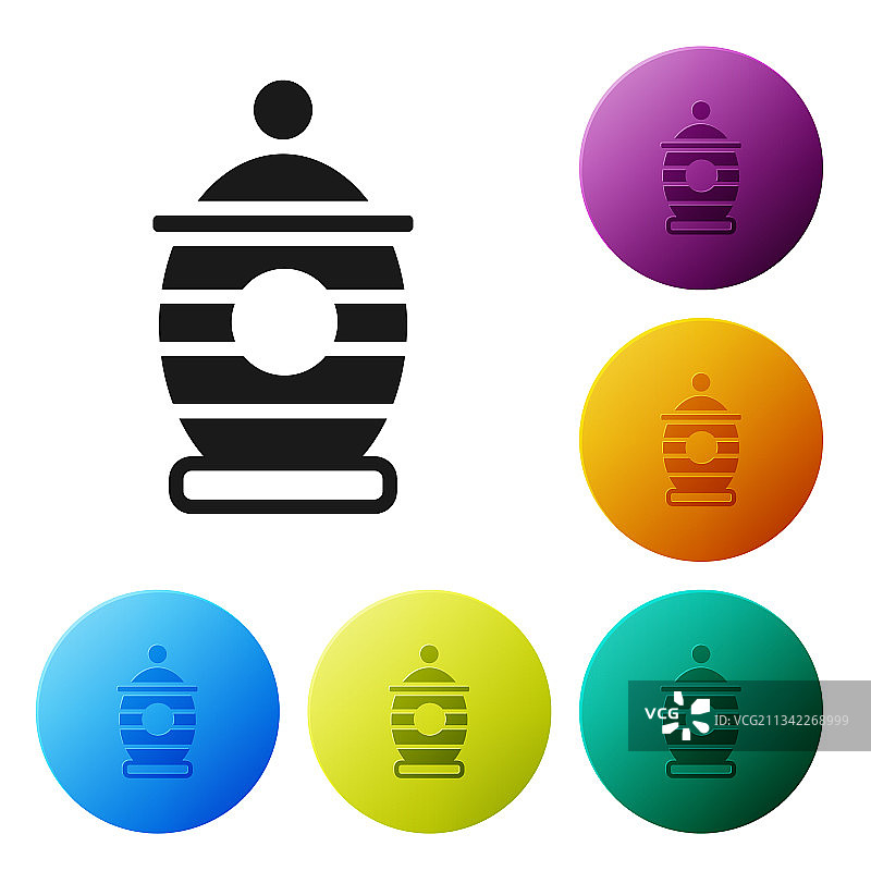 白色背景上的黑色葬礼瓮图标图片素材