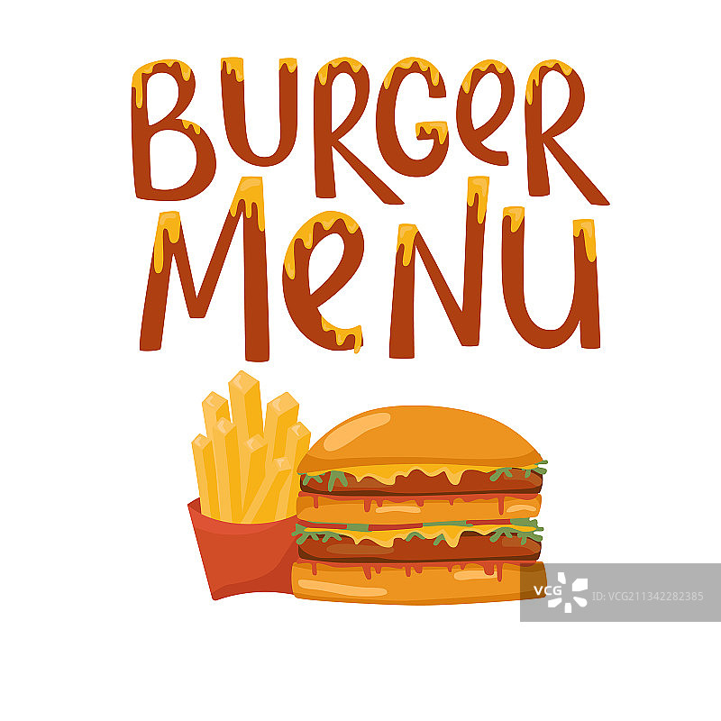 快餐手写汉堡菜单招牌图片素材