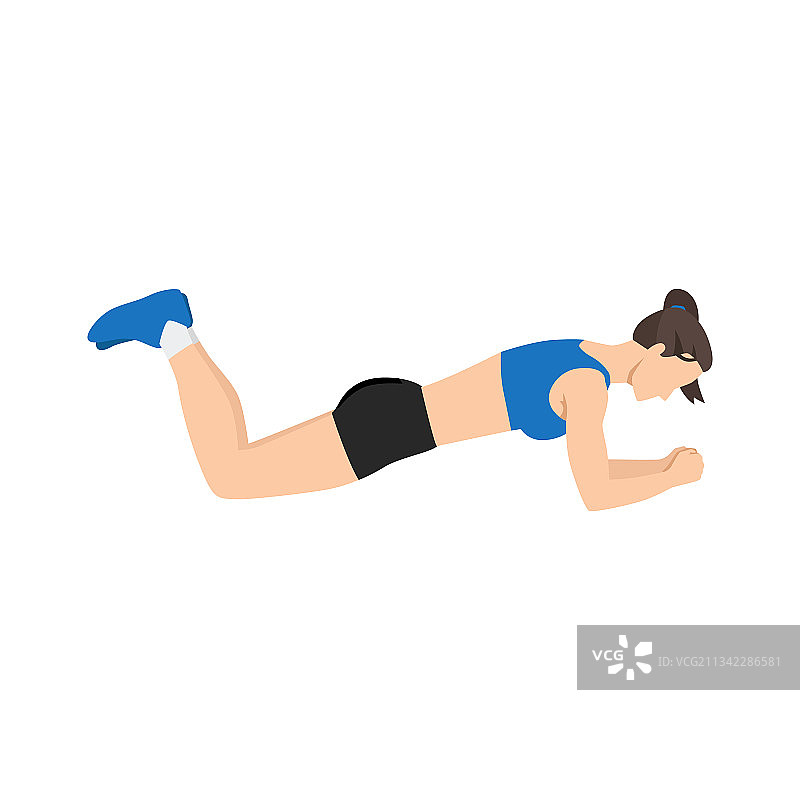女人正在做跪姿平板支撑运动图片素材