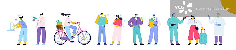 疫情期间戴口罩的不同人群图片素材