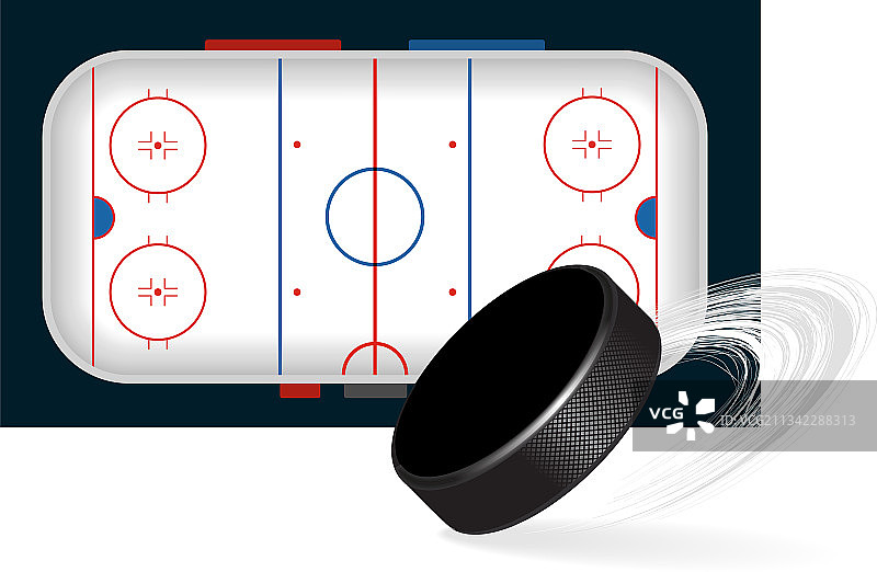 冰球竞技场冰球场与冰球图片素材