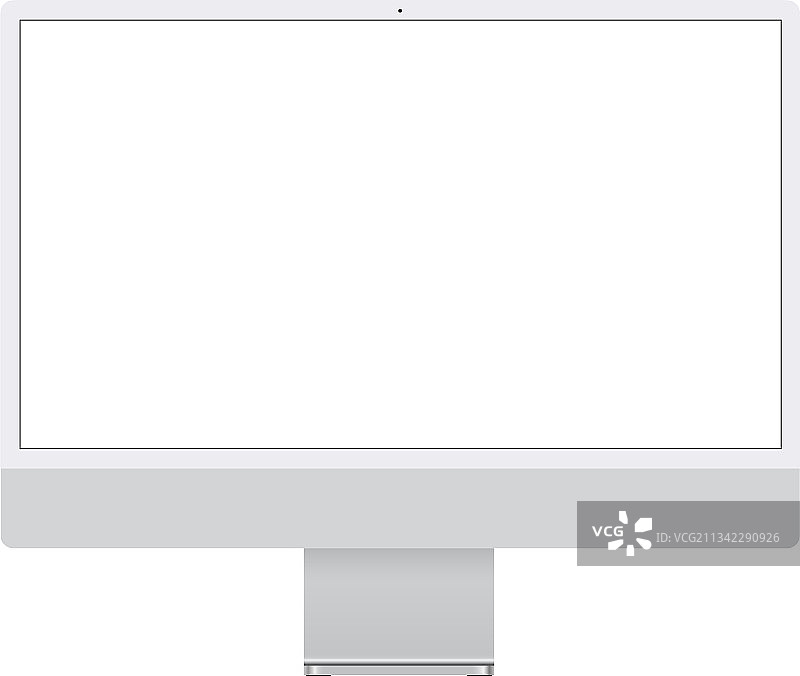 带空白屏幕的银色电脑显示器模型图片素材