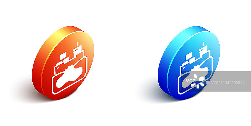 2.5D损坏的油轮船图标图片素材