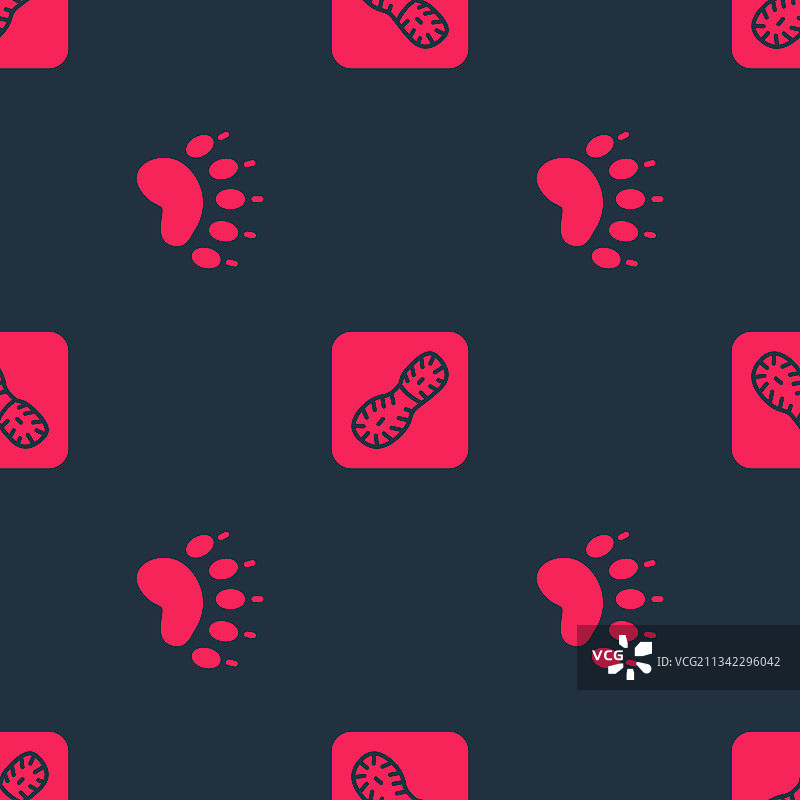 熊掌印和人类鞋印套装图片素材