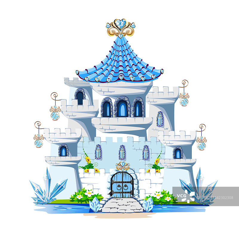 蓝色童话城堡图片素材