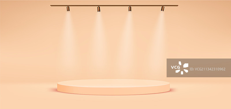 橙色柔和聚光灯场景图片素材