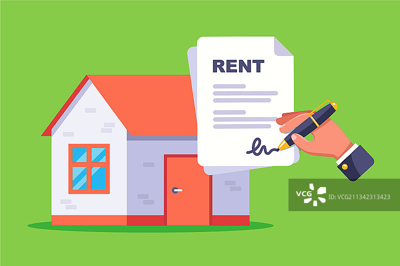 住宅租赁合同签署图片素材
