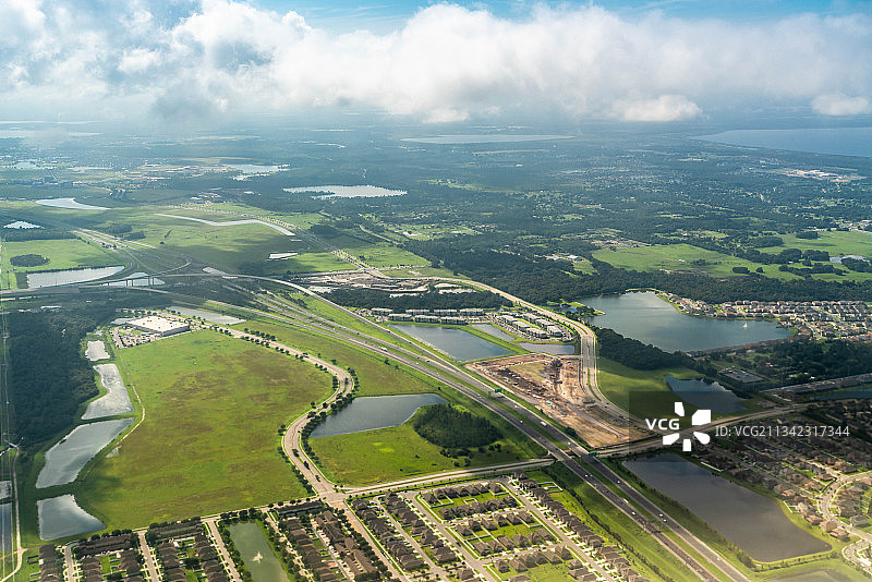 航拍芝加哥的绿地图片素材