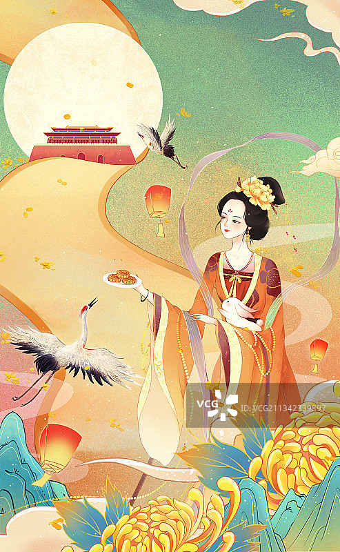 中秋创意插画图片素材