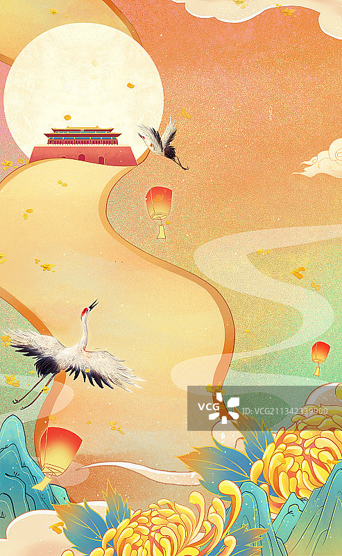中秋创意插画图片素材