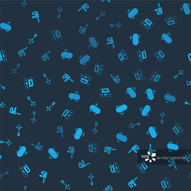 电钻、空气压缩机与刨床套装图片素材