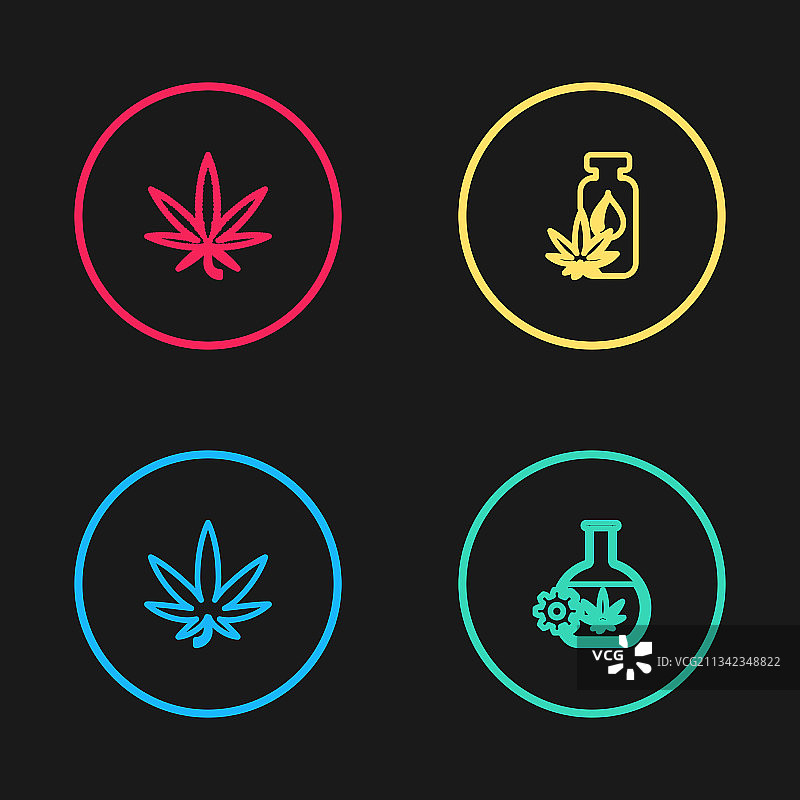 大麻叶或大麻叶和试管图片素材