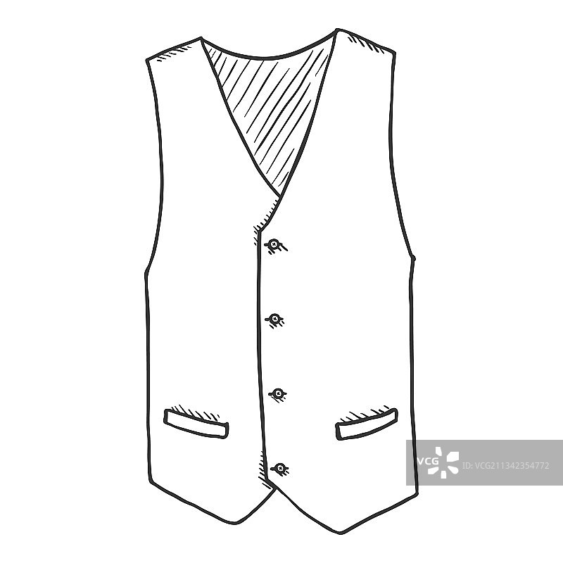 卡通马甲背心草图图片素材