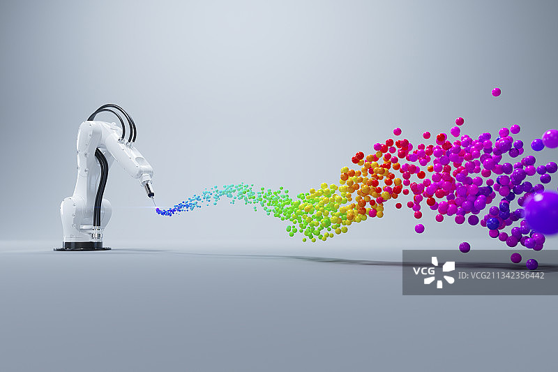 机器人手臂彩色球体banner图片素材