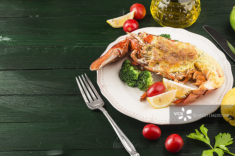 芝士烤龙虾图片素材