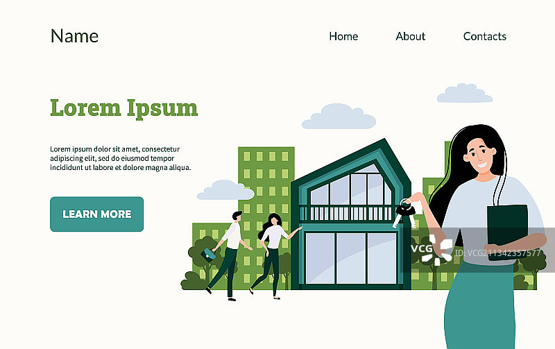 房地产着陆页网站UI模型图片素材