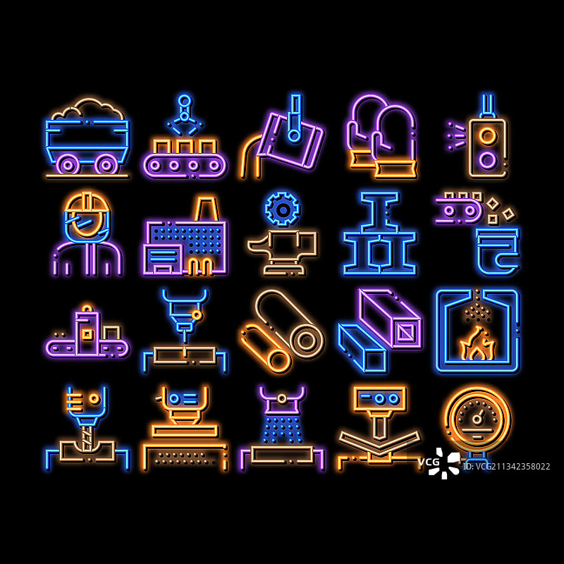 冶金霓虹灯发光图标图片素材