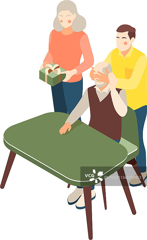 2.5D爷爷图标图片素材