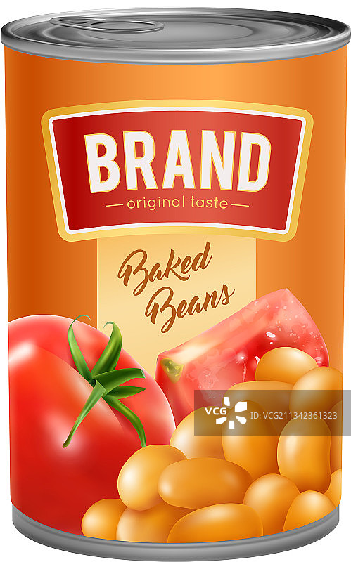 烤豆罐头图片素材