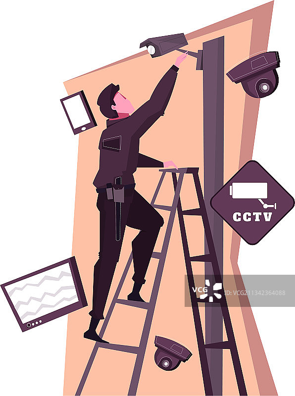 安全服务扁平化设计图片素材