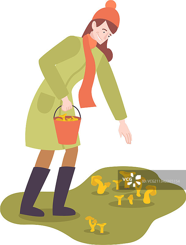 采蘑菇图片素材