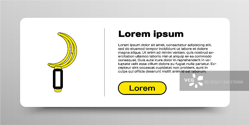 白色背景上的线条镰刀图标图片素材