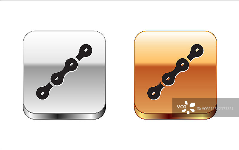 白色背景上的黑色自行车链条图标图片素材